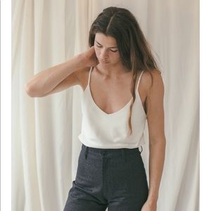 OZMA Silk Noil Camisole — Natural, sz. s